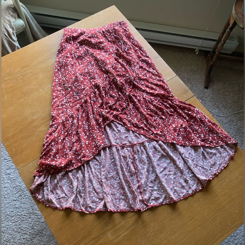 Blue Rain High Low Skirt